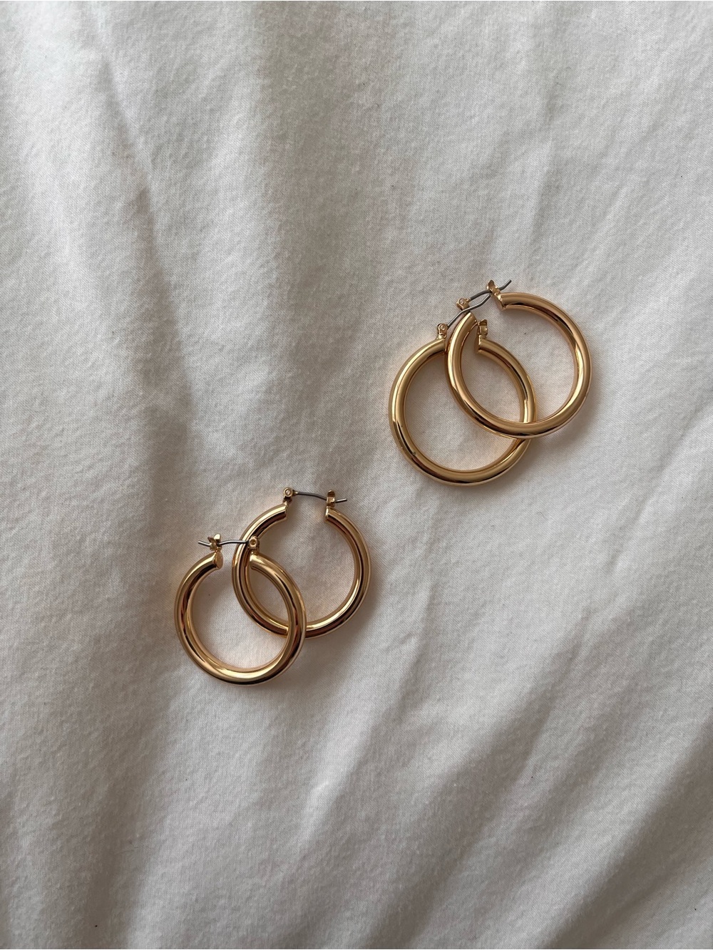 House of Harlow 1960 Pair of Gold Hoop Earrings